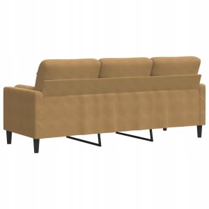 3-osobowa sofa z poduszkami, brązowa, 180 cm, aksamit Lumarko! Lumarko! 5