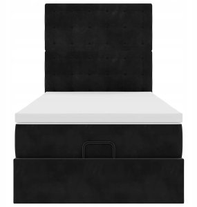 vidaXL Rama łóżka otomana z materacami czarna 90x190 cm aksamit 6