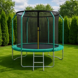 Trampolina ogrodowa dla dzieci 312cm z siatką zewnętrzną i drabinką 5