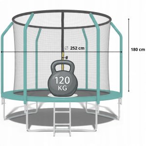 Trampolina ogrodowa dla dzieci 312cm z siatką zewnętrzną i drabinką 7