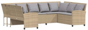 Sofa ogrodowa z poduszkami beżowy polirattan Lumarko! 2