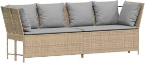 Sofa ogrodowa z poduszkami beżowy polirattan Lumarko! 4