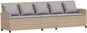 Sofa ogrodowa z poduszkami beżowy polirattan Lumarko! 5