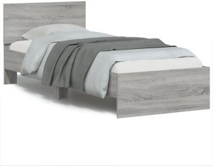 Rama łóżka z wezgłowiem i LED, szary dąb sonoma, 120x190 cm Lumarko! 2