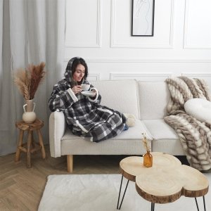 INTESI BLUZA OCIEPLANA W KRATĘ/ SNUDDIE CZARNA 2