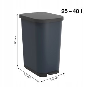 Kosz na śmieci Rotho kosz na śmieci z pedałem RIBO srebrny 35L 3