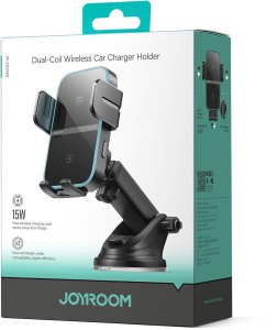 Uchwyt na telefon z ładowarką indukcyjną na deskę rozdzielczą - czarny Uchwyt na telefon z ładowarką indukcyjną na deskę rozdzielczą - czarny 2