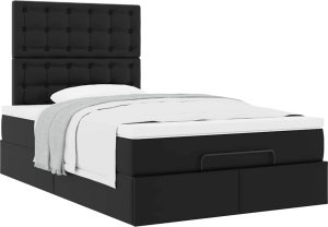 vidaXL Rama łóżka otomana z materacem czarna 120x200 cm Lumarko 4