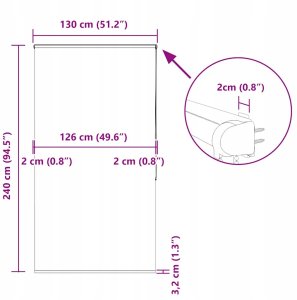Roleta prysznicowa z kasetą 130x240 cm Szerokość tkaniny 126 cm Lumarko! 12