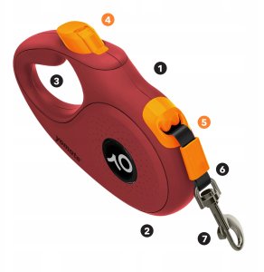 YOMATE! SMYCZ AUTOMATYCZNA DLA DUŻEGO PSA ZWIJANA Z BLOKADĄ 5