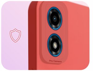 Etui do Motorola Moto G04 / G24 / E14 (Osłona Kamery, Czerwone)   Szkło 9H 2