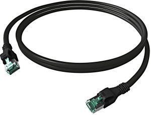EasyLan DualBoot® PushPull Patch Cable Cat.6A (Class EA), S/FTP, RJ45 / RJ45, czarny, 2 m 1