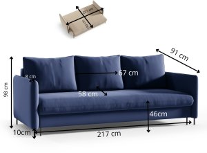 SOFA BELISSA kanapa z funkcja spania z pojemnikiem 5