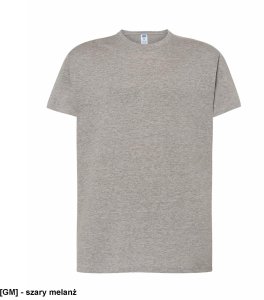 T-shirt JHK TSRA 150 - męski z krótkim rękawem wzmocniony lycrą ściągacz, 100% bawełna, 155-160g - szary melanż 5XL 1