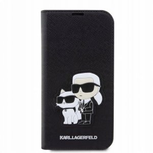 Karl Lagerfeld Iphone 13 Pro Book Case Saffiano Karl Choupette Black 3