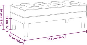 vidaXL ławka Czerwony 113x57x39 cm Aksamit 3