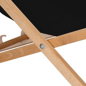 Leżak drewniany ogrodowy z 3-stopniową regulacją składany plażowy czarny UNIWERSALNY 12