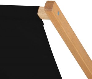 Leżak drewniany ogrodowy z 3-stopniową regulacją składany plażowy czarny UNIWERSALNY 13