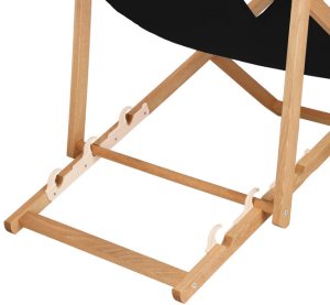 Leżak drewniany ogrodowy z 3-stopniową regulacją składany plażowy czarny UNIWERSALNY 14