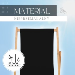Leżak drewniany ogrodowy z 3-stopniową regulacją składany plażowy czarny UNIWERSALNY 4