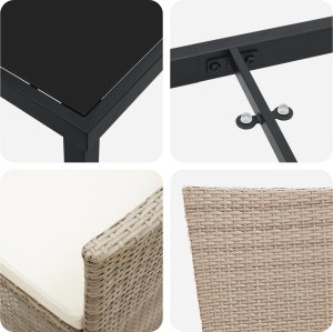 vidaXL Zestaw mebli ogrodowych 7-częściowy z poduszkami beżowy polirattan 2