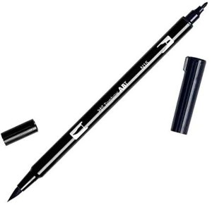 Flamaster dwustronny akwarelowy black (6szt) 2