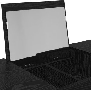 vidaXL Toaletka z Lustrem Czarna Dąb 100x45x76 cm 3