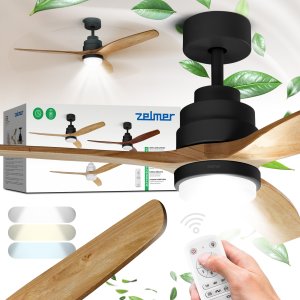 WENTYLATOR SUFITOWY ZCF 7600 40W 132cm LED 18W BUK/CZARNY 3