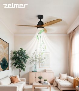 WENTYLATOR SUFITOWY ZCF 7600 40W 132cm LED 18W BUK/CZARNY 5