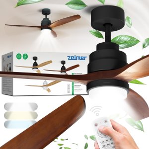 WENTYLATOR SUFITOWY ZCF 7601 40W 132cm LED 18W DĄB/CZARNY 3