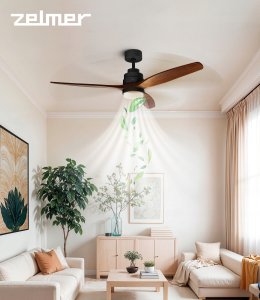 WENTYLATOR SUFITOWY ZCF 7601 40W 132cm LED 18W DĄB/CZARNY 5