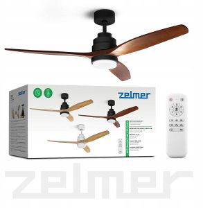 WENTYLATOR SUFITOWY ZCF 7601 40W 132cm LED 18W DĄB/CZARNY 6