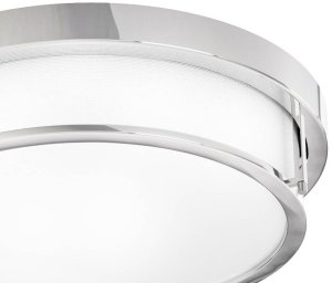 Okrągła lampa sufitowa Romi plafon abażurowy chrom biały 2