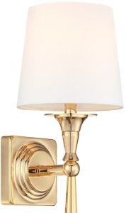 Kinkiet Cosmo Light Lampa ścienna do jadalni Austin W01265AU-WH metal tkanina złota biała 4