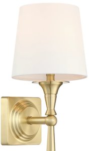 Kinkiet Cosmo Light Eklektyczna lampa ścienna Austin W01289BR-WH metal tkanina mosiądz biała 3