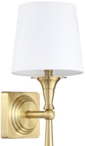 Kinkiet Cosmo Light Eklektyczna lampa ścienna Austin W01289BR-WH metal tkanina mosiądz biała 4