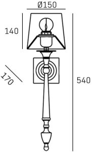 Kinkiet Cosmo Light Eklektyczna lampa ścienna Austin W01289BR-WH metal tkanina mosiądz biała 6