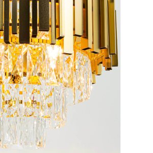 Zwisowa lampa pałacowa Valetta 6268/4 TR do jadalni glamour złota 3