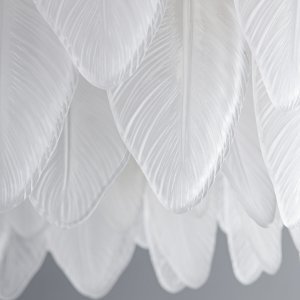 Lampa wisząca glamour PIUMA ST-6289-6 Step do jadalni biała mosiądz 7