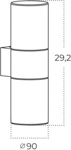Ścienna lampa góra-dół Hager AZ5864 na taras IP54 przezroczysty czarny 3