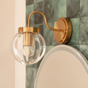 Kinkiet Abruzzo Szklana lampa ścienna Librio ABR-KZS-E27 IP44 złoty przezroczysty 3