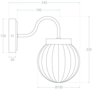 Kinkiet Abruzzo Szklana lampa ścienna Librio ABR-KZS-E27 IP44 złoty przezroczysty 6