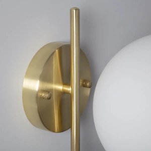 Kinkiet Abruzzo Ścienna lampa kula Milano ABR-KRR-E14 szkło metal złoty biały 3