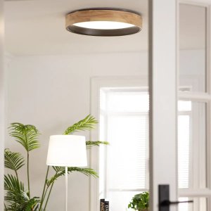 Lampa sufitowa Abruzzo Plafon Nature* ABR-PLODV-C-30WW-CCT LED 31W 2700-6500K drewniany czarny 4