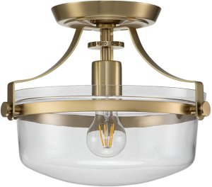 Lampa sufitowa Quoizel Rustykalna lampa sufitowa Penn Station QZ-PENN-STATION-F-BB przezroczysta mosiądz 2