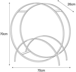 Kaja Stojak na drewno okrąg Home KS-21 STOJAK WOOD RING M metalowy czarny 6