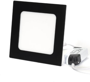 Sufitowa lampa 1081 Domeno LED 6W 6000K do sypialni kwadratowa czarna 1