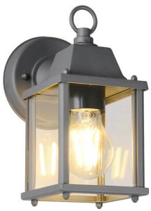 Elewacyjna lampa ścienna MIRANDE 262260142 metalowa szklana IP23 antracyt 2