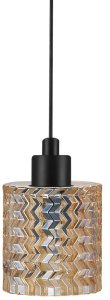 Wisząca lampa nad stół tuba HOLLYWOOD 46483027 szklana bursztynowy czarny 1