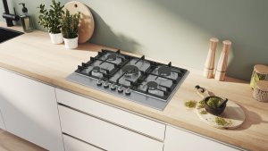 Płyta grzewcza Bosch Bosch Serie 6 PCQ7A5I90 płyta kuchenna Stal nierdzewna Wbudowany 75 cm Gaz 5 stref(y) 5
